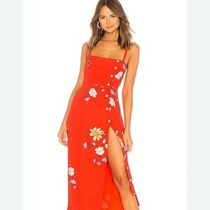 Capulet red side button Dress